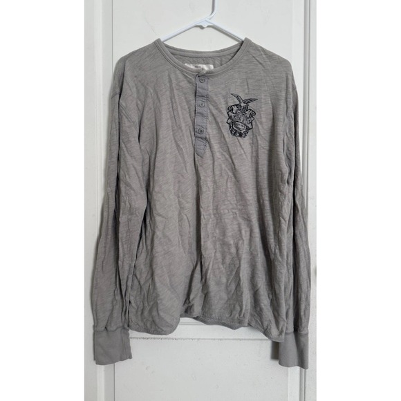 AERO Other - Y2K Aeropostale Shirt Men's Large Grunge Logo Henley Cotton Layering Long Sleeve